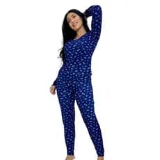 Pijama Feminino Longo Inverno Estampado Manga Comprida Adulto Frio Dormir Suede Conjunto 222