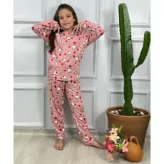 Pijama Menina Criança Infantil Inverno Manga Longa Estampado Frio Calça Blusa Conjunto Dormir