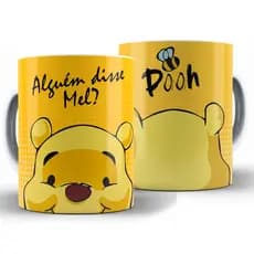 Caneca Ursinho Pooh Rosto Personagens + Caixa - Xícara Divertida 325ML Cerâmica