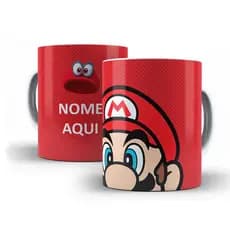 Caneca Mario - Xícara Personalizada 325ML Porcelana Cerâmica 100% AAA Cozinha Decoração Presente Super Mario