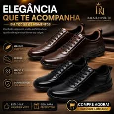 Sapato Masculino Social Confortável Preto e Marrom  Ortopédico Elegante Premium