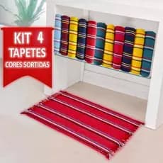 Kit de Tapetes Atoalhados para Banheiro e Casa Kit com 4 Tapete De Piso Barato Atacado Várias Cores