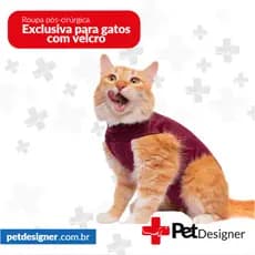 Roupa pós cirúrgica para gatos com velcro - TAM 00 ao 5 - Pet Designer