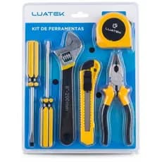 Kit Ferramentas Luatek 6 Peças Alicate Chave Trena EstileteKit Ferramentas Luatek 6 Peças Alicate Chave Trena Estilete