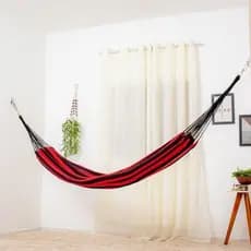 Rede de Dormir Amazonas Nylon Listrada Vermelho com Preto Redes Brazil