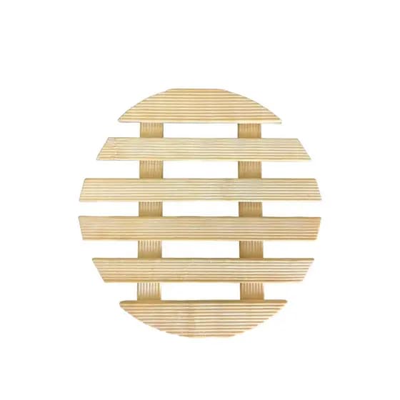 Descanso Porta Panela Suporte Apoio Redondo Bambu 17x17CM