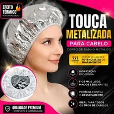 Touca Térmica Metalizada Hidratação Capilar Alumínio Tratamento Rápido Eficiente