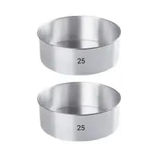 Kit 2 (DUAS)  Assadeira Redonda ALTA 25x10 Forma Bolo Alumínio Fundo Fixo