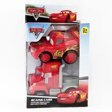 Carrinhos Carros Relâmpago Mcqueen e Carreta Fricção Brinquedo