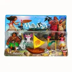 Kit Cartela Moana 4 Bonecos 15 cm + Acessórios