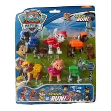 Kit Cartela 6 Bonecos Patrulha Canina Cachorrinhos Coleção Brinquedo Infantil