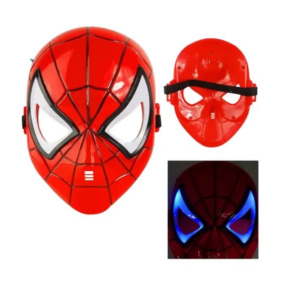 Máscara Infantil Plástico Vingadores Luz Led Homem Aranha