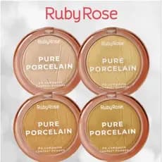 Pó Compacto Pure Porcelaln linha Ruby Rose Compacto Power Pó para rosto Linha Rosa Ruby Rose