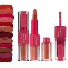 Batom Duo Matte Líquido e Bala Longa Duração Lip Twice Ruby Rose