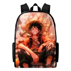 Mochila Infantil Anime One Piece Luffy Chapeu de Palha Bolsa Escolar Estampada envio imediato - WL