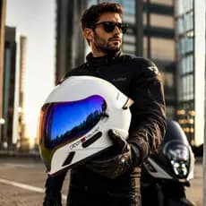 Capacete Moto Fw3 Venon Branco Fosco C/ Viseira Espelhada