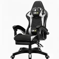 Cadeira Gamer Profissional Ergonômica, Confortável e Giratória | Branca para Escritório DR-X