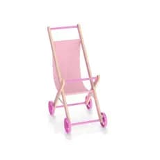 Carrinho de Bonecas MDF e Tecido, Resistente - Passeio para Meninas - A Hora de Brincar - Brinquedo Infantil