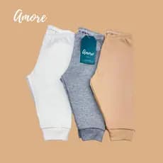 Kit 3 Calças Bebê Amore Neutro 100% Algodão