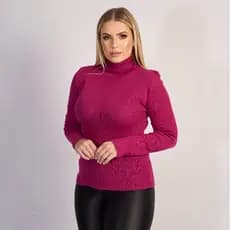 Blusa Cacharrel Canelada Segunda pele Tricô Tricot inverno