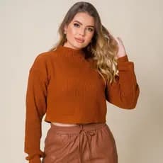 Blusa Cropped feminina dia a dia moda trico tricot ótima qualidade