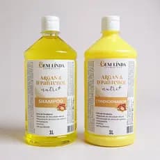 kit Argan & D’Pantenol Nutri 2x 1 LITRO - shampoo e condicionador nutrição cronograma Brilho Intenso