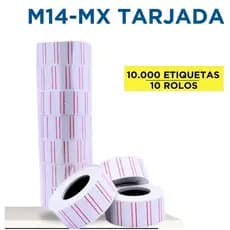 10 Rolos Etiqueta M-14 Tarjada Etiquetadora Fixxar Cor Branco