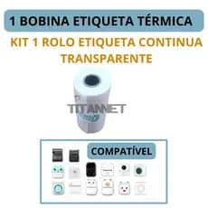 Bobina Adesiva Transparente Para Mini Impressora Gatinho 1un