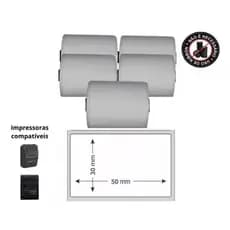 Etiqueta Adesiva 57x30 Para Mini Impressora 58mm - 5 Rolos
