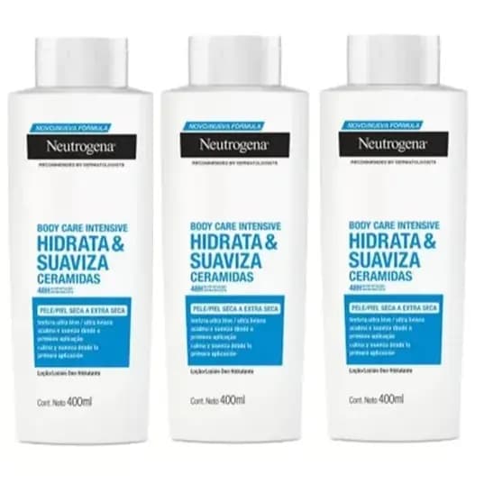 Kit 3 unidades Hidratante Neutrogena  Hidrata & Suaviza 400ml