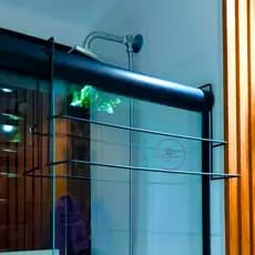 Porta Toalhas Banheiro Preto Duplo Para Box Suporte