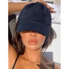 Boné de Beisebol Aba Curva Liso Básico Fitão Ajustável Dad Hat Unissex Molinho Casual Esportivo Verão Sarja sem Estampa