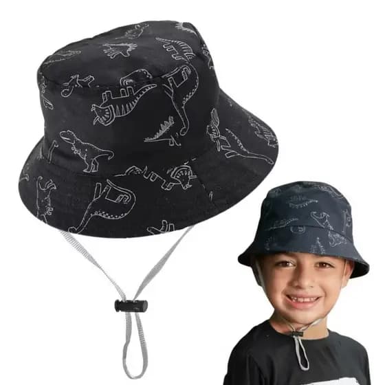 Chapéu Boné Viseira Bucket Cata Ovo de Praia Infantil/Menino Crianças Estampas/Modelos de Dinossauro