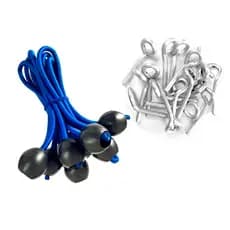 30 Extensor Bolinha Para Instalação Capa Lona Piscina 25cm Com Pino e Bucha