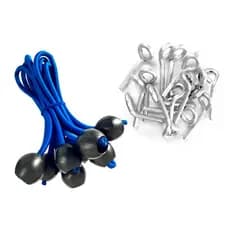 10 Extensor Bolinha Para Instalação Capa Lona Piscina 25cm com Pinos e buchas