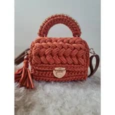 Bolsa de Mão clutch em crochê. Bolsa de croche em fio de malha premium