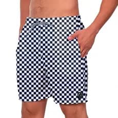 Short Masculino Xadrez Escuras Bermuda Masculina Premium Leve Moda Praia Casual Durável Seca Rápido
