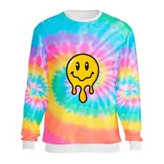 Blusa de Frio Tie Dye Smile Casaco Moletom Inverno Feliz
