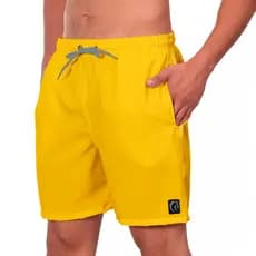 Short Masculino Básica Lisa Amarela Bermuda Masculina Leve Moda Praia Casual Durável Seca Rápido Top