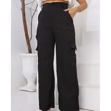 calça pantalona em alfaiataria cargo calça cargo moda feminina