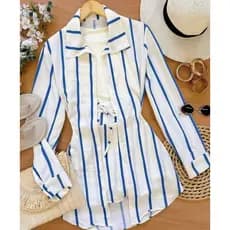 conjunto feminino camisa mais short saia listrado conjunto listrado moda feminina