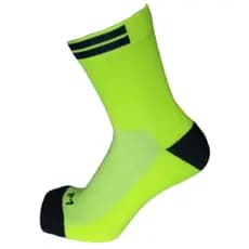 Meia de Ciclismo Cano Médio Curto BK Amarelo neon com Marinho