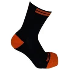 Meia de Ciclismo Cano Médio Curto BK Preto com Laranja