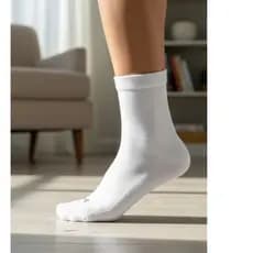 Meia de Ciclismo Cano Médio Curto BK Branco Liso
