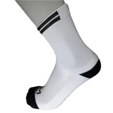 Meia de Ciclismo Cano Curto BK Branco com Preto
