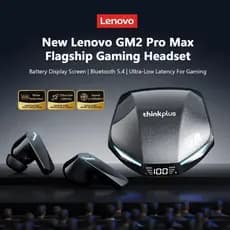 XT53 Lenovo GM2 PRO MAX Fone de Ouvido Bluetooth 5.4 | Modo Gamer 45ms | Com Display LED | Baixa Latência | Som 3D Dolby
