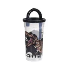 Copo com Tampa Canudo Jurassic World Meninos T-Rex Infantil