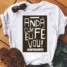 Camiseta Feminina Manga Curta Blusinhas Estampas Atuais