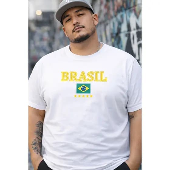 Camiseta Copa do Mundo Brasil 2026  Camisa Masculina/Feminina Estilo Streetwear Premium Verao