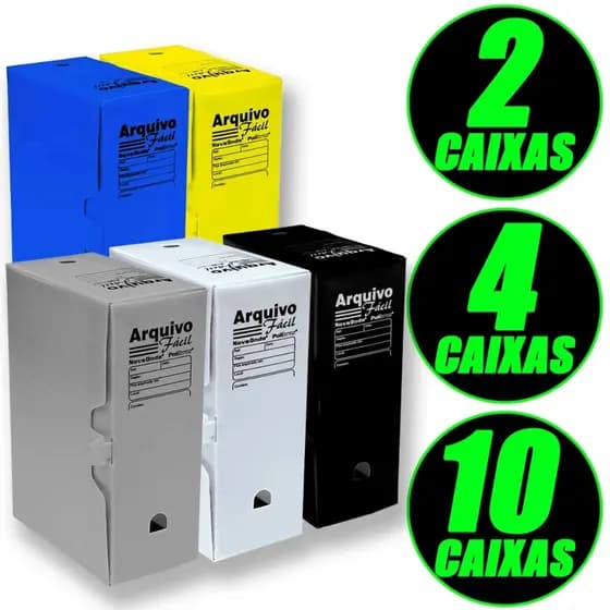 Kit Caixa Arquivo Morto Polionda Oficio Com 2 4 10 Unidades